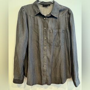 Jane + Delancey Gray Lyocell Button Down Shirt Size M